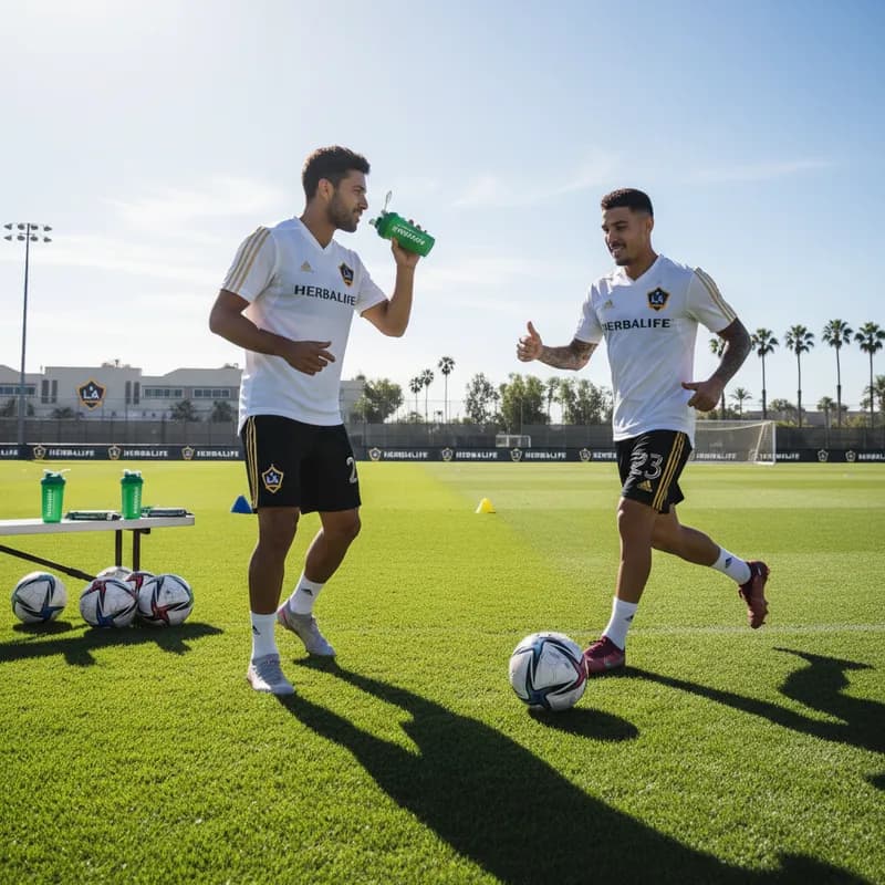 LA Galaxy players using Herbalife product. Keeping the team fueled!