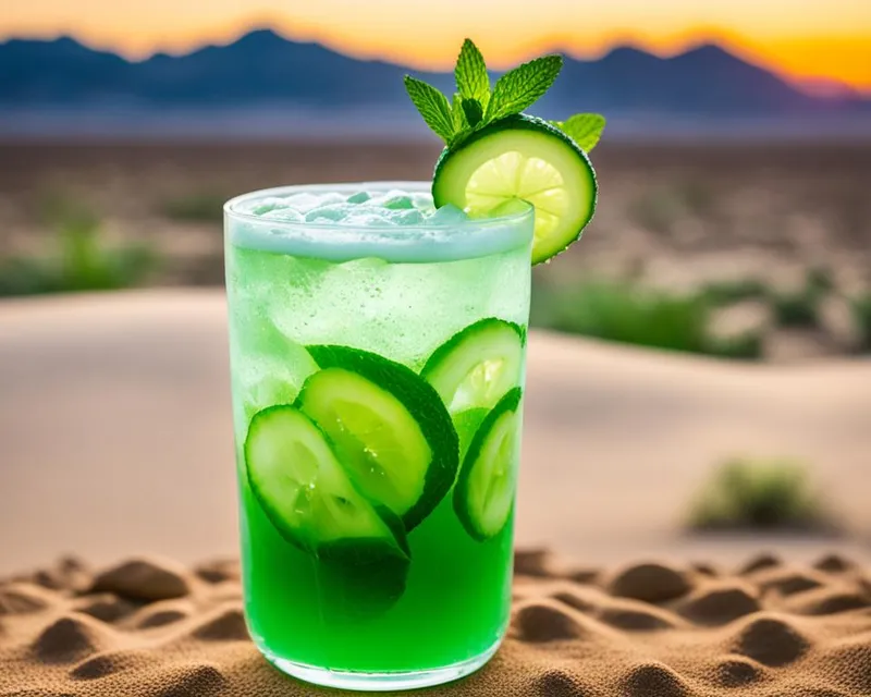 Refreshing cucumber and mint shake