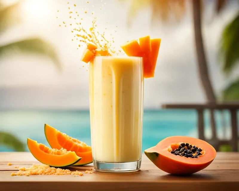 Vanilla Herbalife Shake mixed with Papaya