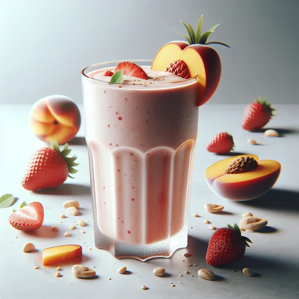 Delicious Peach Strawberry French Vanilla Shake Recipe
